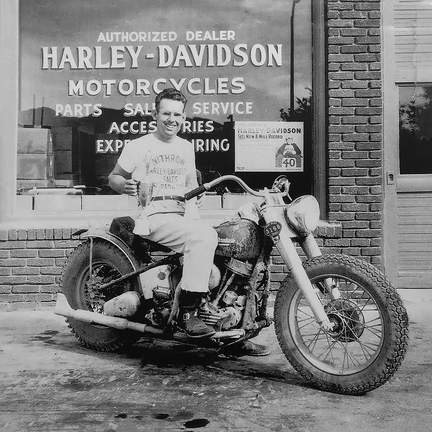 Doug Wilson in front of Wilsons Harley Davidson